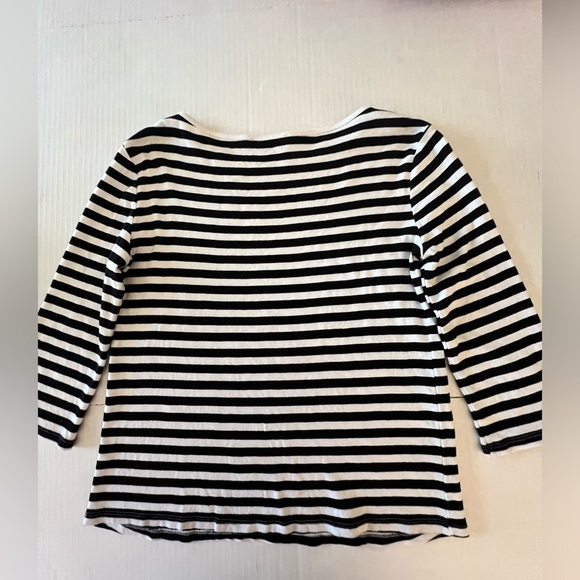 ZARA BLACK & WHITE 3/4 LENGTH SLEEVE TUNIC TOP. SIZE LARGE - Picture 3 of 7